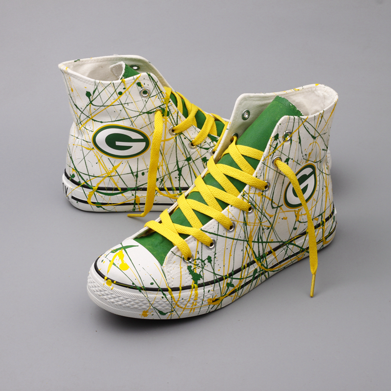 Men's Green Bay Packers Repeat Print High Top Sneakers 006